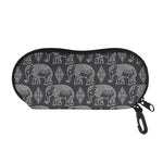 White And Grey Indian Elephant Print Glasses Case