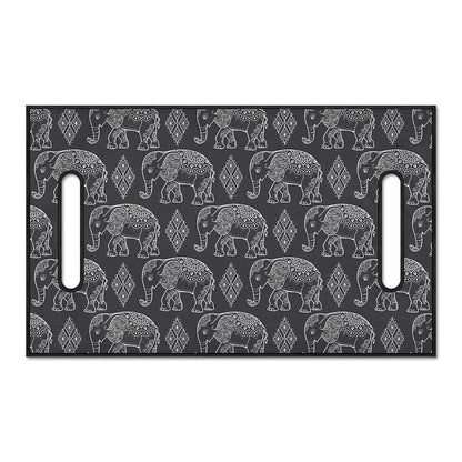 White And Grey Indian Elephant Print Golf Cart Seat Cover