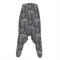 White And Grey Indian Elephant Print Hammer Pants