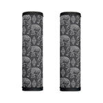 White And Grey Indian Elephant Print Handle Covers