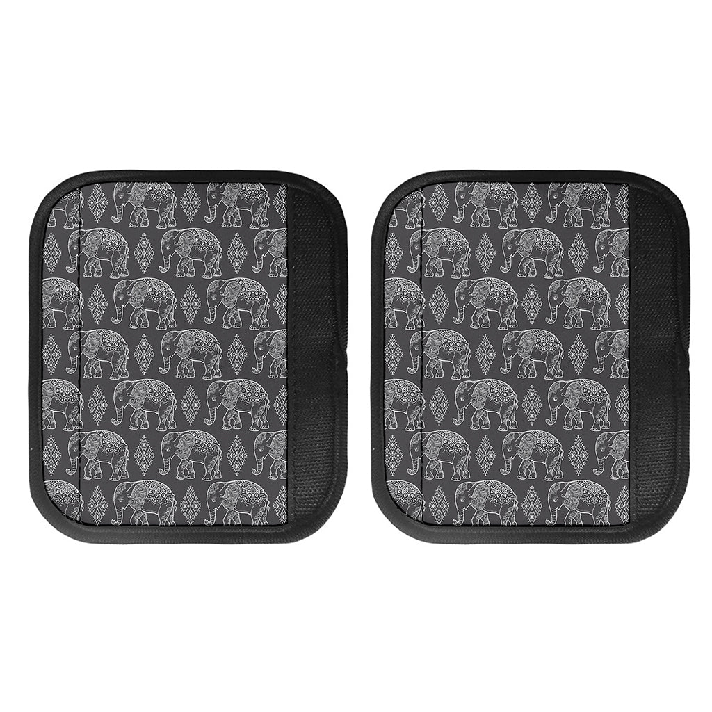 White And Grey Indian Elephant Print Handle Covers