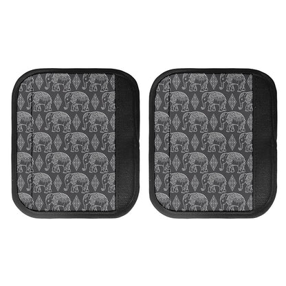 White And Grey Indian Elephant Print Handle Covers