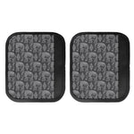 White And Grey Indian Elephant Print Handle Covers