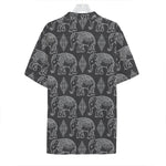 White And Grey Indian Elephant Print Hawaiian Shirt