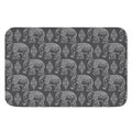 White And Grey Indian Elephant Print Indoor Door Mat