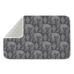 White And Grey Indian Elephant Print Indoor Door Mat