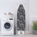 White And Grey Indian Elephant Print Ironing Board Cover