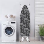 White And Grey Indian Elephant Print Ironing Board Cover