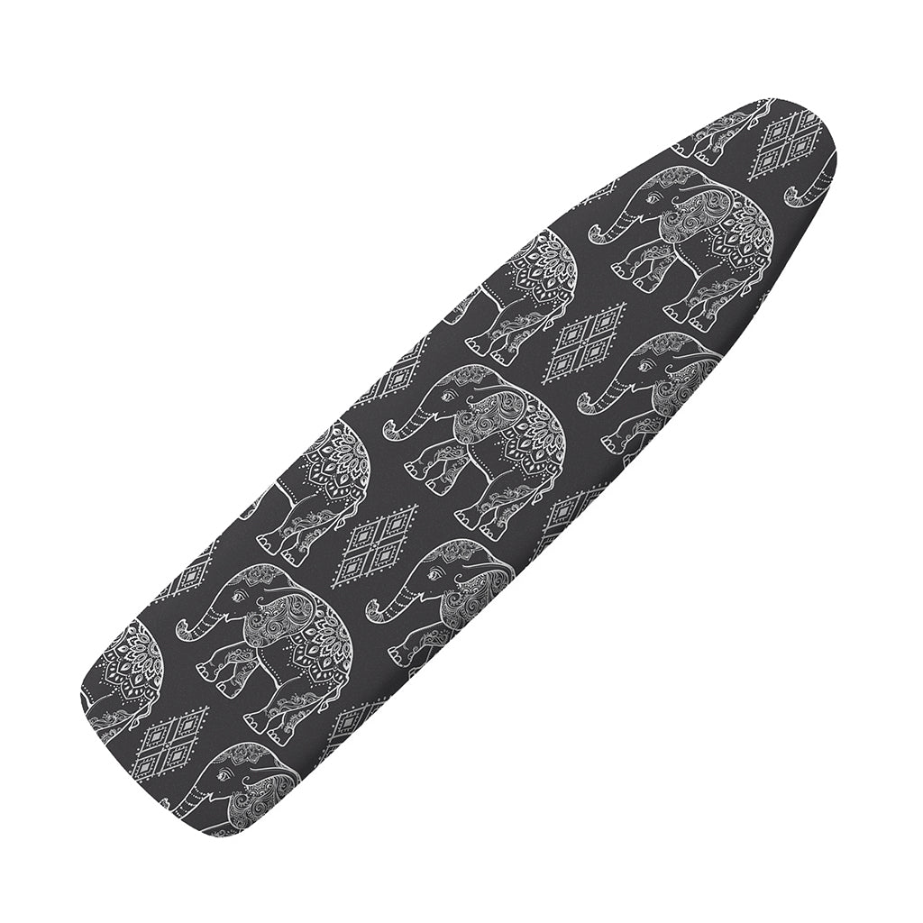 White And Grey Indian Elephant Print Ironing Board Cover