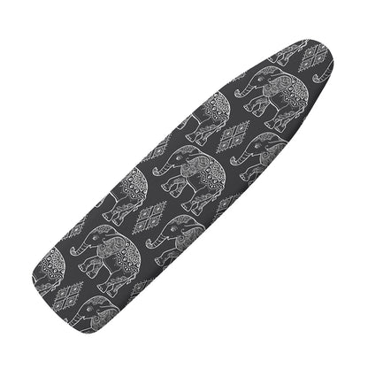 White And Grey Indian Elephant Print Ironing Board Cover