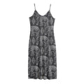 White And Grey Indian Elephant Print Jersey Midi Cami Dress