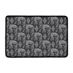 White And Grey Indian Elephant Print Kitchen Mat