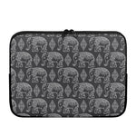 White And Grey Indian Elephant Print Laptop Sleeve