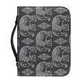 White And Grey Indian Elephant Print Leather Bible Cover