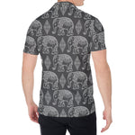 White And Grey Indian Elephant Print Men's Shirt