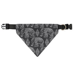 White And Grey Indian Elephant Print Over The Collar Dog Bandana