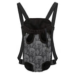 White And Grey Indian Elephant Print Pet Carrier Backpack