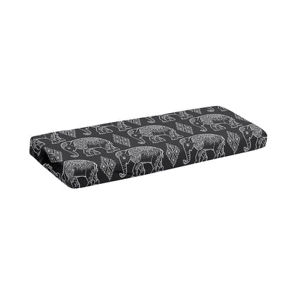 White And Grey Indian Elephant Print Piano Keyboard Cover