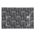 White And Grey Indian Elephant Print Placemat