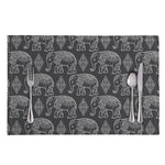 White And Grey Indian Elephant Print Placemat