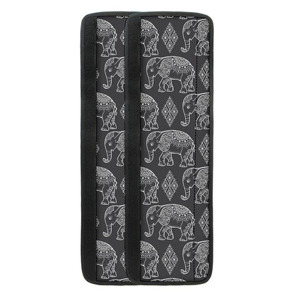 White And Grey Indian Elephant Print Refrigerator Handle Covers