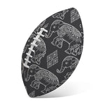 White And Grey Indian Elephant Print Rugby Ball