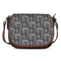 White And Grey Indian Elephant Print Saddle Bag
