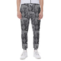 White And Grey Indian Elephant Print Joggers