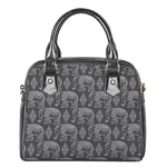 White And Grey Indian Elephant Print Shoulder Handbag