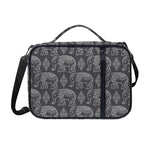 White And Grey Indian Elephant Print Shoulder Strap Bible Bag