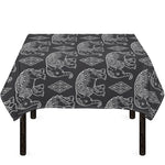 White And Grey Indian Elephant Print Tablecloth