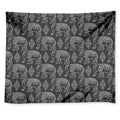 White And Grey Indian Elephant Print Tapestry