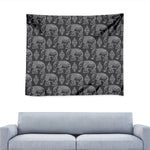 White And Grey Indian Elephant Print Tapestry