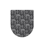 White And Grey Indian Elephant Print Toilet Lid Cover