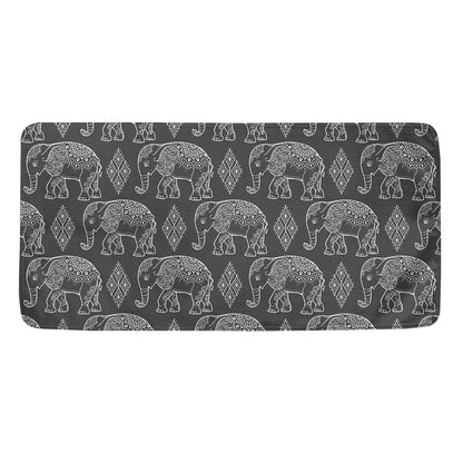 White And Grey Indian Elephant Print Towel