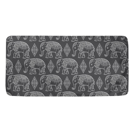 White And Grey Indian Elephant Print Towel