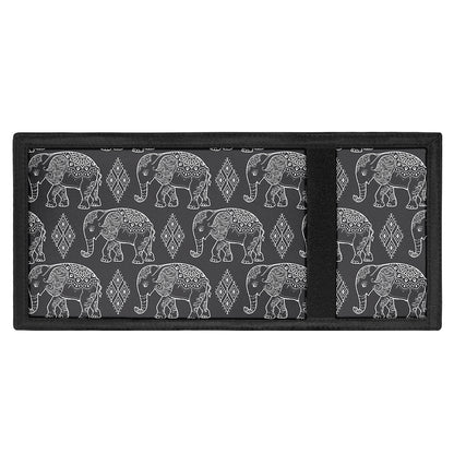White And Grey Indian Elephant Print Trifold Wallet