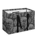 White And Grey Indian Elephant Print Utility Tote Bag
