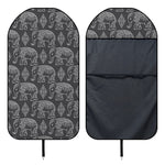 White And Grey Indian Elephant Print Waterproof Car Seat Cover