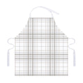White And Grey Plaid Pattern Print Adjustable Apron