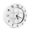 White And Grey Plaid Pattern Print Alarm Clock