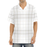 White And Grey Plaid Pattern Print Aloha Shirt