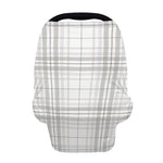 White And Grey Plaid Pattern Print Baby Seat Cover