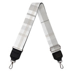 White And Grey Plaid Pattern Print Bag Strap