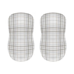 White And Grey Plaid Pattern Print Bar Stool Covers