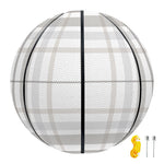 White And Grey Plaid Pattern Print Basketball