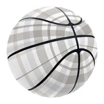 White And Grey Plaid Pattern Print Basketball