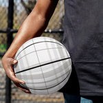 White And Grey Plaid Pattern Print Basketball