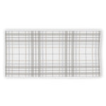 White And Grey Plaid Pattern Print Beach Towel