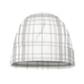 White And Grey Plaid Pattern Print Beanie